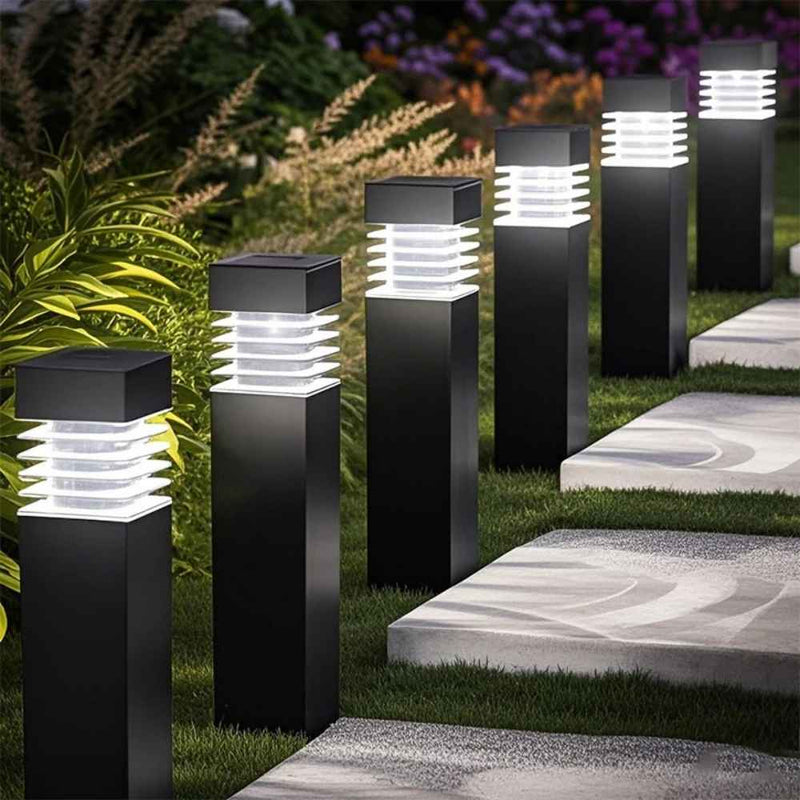 Luminária LED Solar Retangular para Caminhos - Ilumine Exteriores