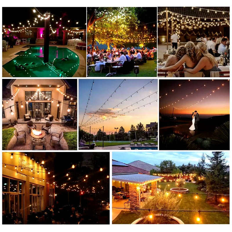 Varal de Lâmpadas LED Vintage - Ilumine Exteriores